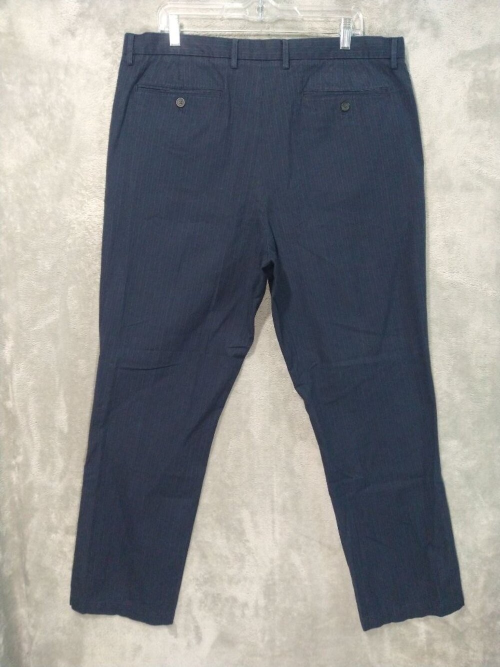 Banana Republic Pants Mens 38x32 Blue Striped Chino Kentfield Flat Front Cotton - Picture 2 of 10